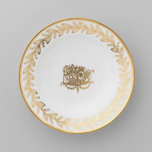 Plate with the coat of arms of Hendrik Peter Godfried Quack and Isabella Gertraud von Carnap