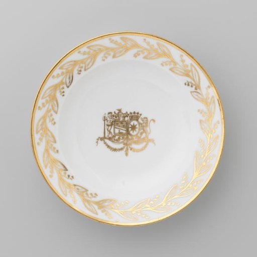 Plate with the coat of arms of Hendrik Peter Godfried Quack and Isabella Gertraud von Carnap