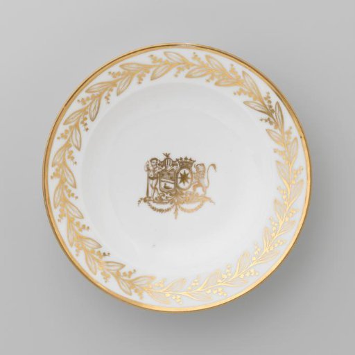 Plate with the coat of arms of Hendrik Peter Godfried Quack and Isabella Gertraud von Carnap
