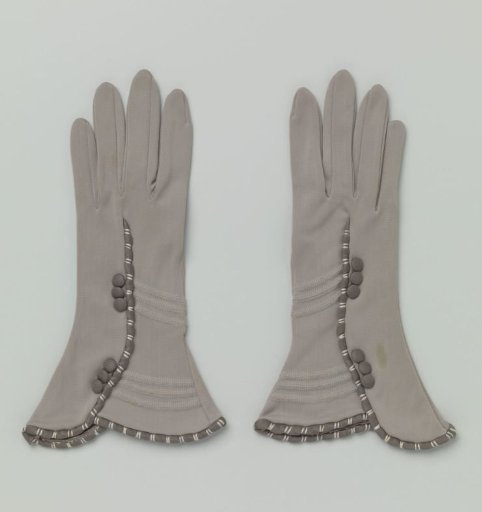 Pair of gloves with knitted cuffs