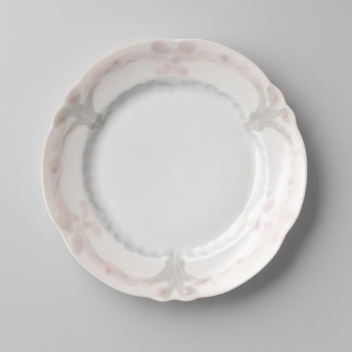 Plate decorated with a repeating vegetal ornament