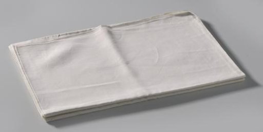 Cloth with entre-deux featuring floral and leaf motifs and open hems