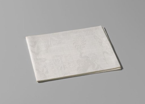 Tablecloth of white linen damask