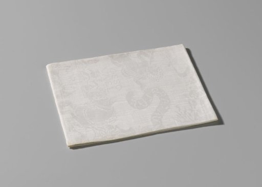 Tablecloth of white linen damask