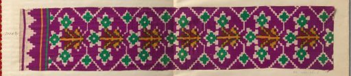 Steel engraving on silk in album