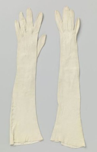 White Kid Leather Glove with Button Closure