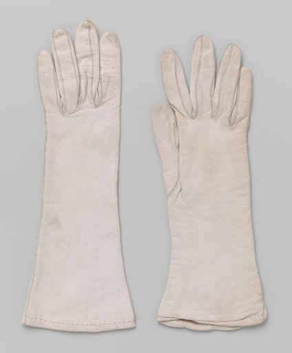 Handschoen van gevoerde grijze wasleer