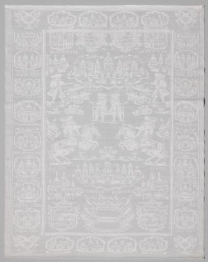 Napkin of white linen damask