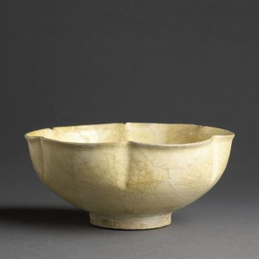 White bowl with six-lobed sides