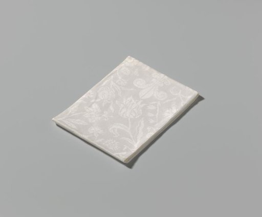 Tablecloth of white linen damask