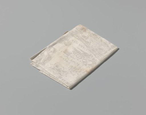 Napkin of white linen damask