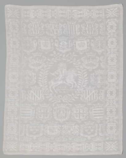 Napkin with a homage to the pretender to the Spanish crown Charles of Habsburg