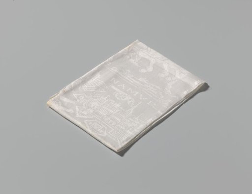 Napkin of white linen damask