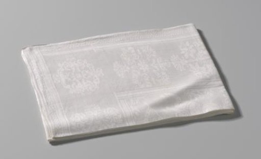 Napkin of white linen damask