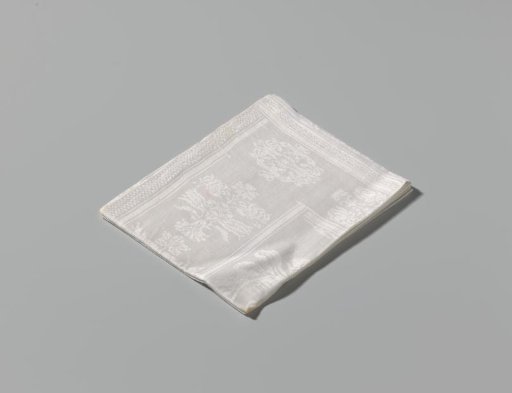 Napkin of white linen damask