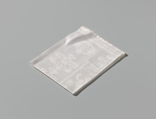 Napkin of white linen damask