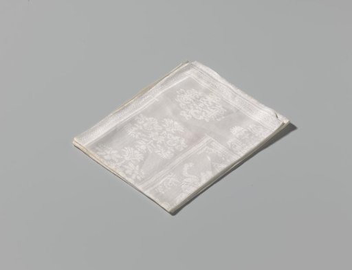 Napkin of white linen damask