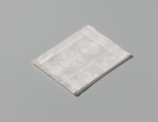 Napkin of white linen damask