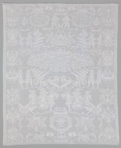 Napkin of white linen damask