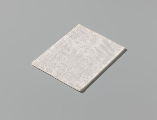 Napkin of white linen damask