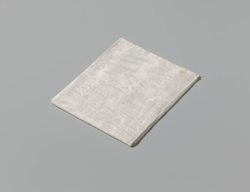 Napkin of white linen damask