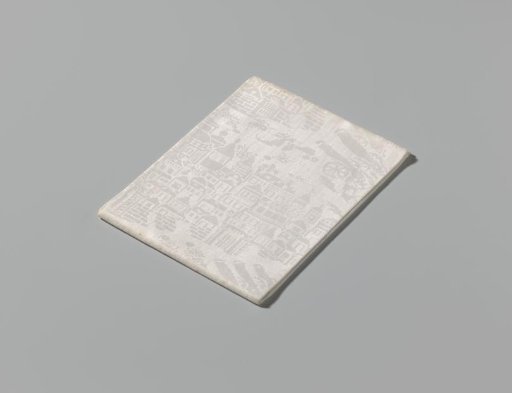 Napkin of white linen damask