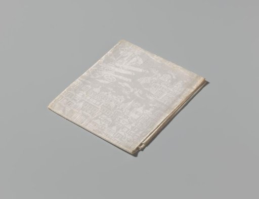 Napkin of white linen damask