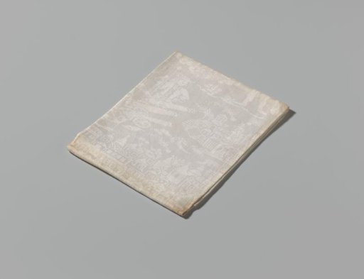 Napkin of white linen damask