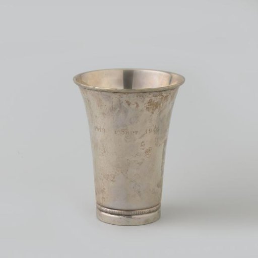 Cup, trumpet-shaped, with inscription 1919 1 Sept. 1944