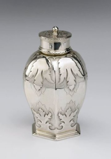 Tea caddy with applied acanthus leaf