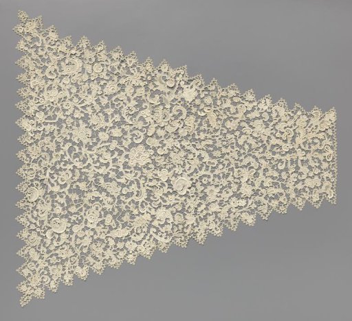 Apron or decorative skirt, composed around 1900 from 17th-century needle lace ornaments