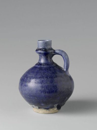 Ewer with a blue glaze