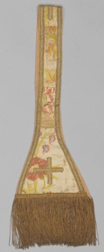 Manipel of gold brocade with a floral pattern, so-called "Bizar" design