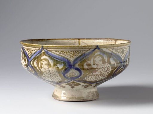 Bowl with a seated woman in a panel decoration
