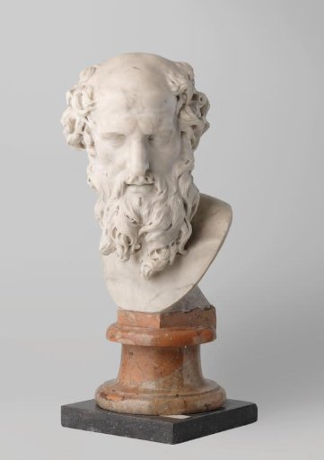 Flat Square Pedestal of Belgian Granite, Belonging to the Bust of Plato