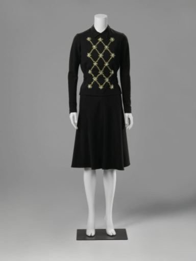 Skirt and bodice decorated with beads