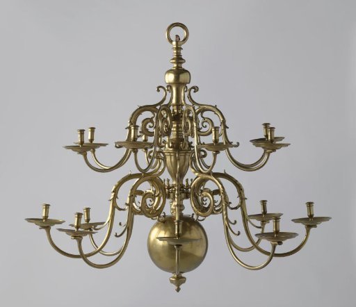 Stem section of a two-tiered candlestick