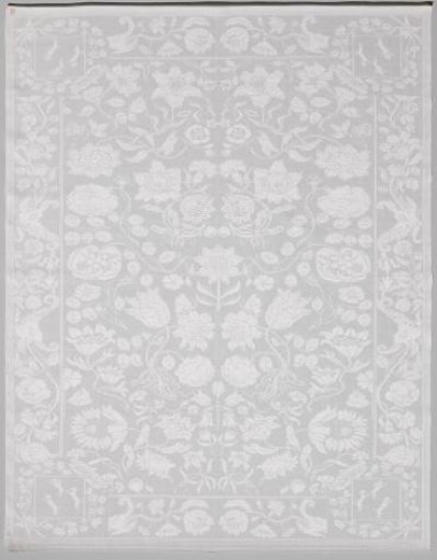 Linen damask napkin with a floral pattern