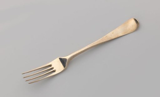 Fork with handle with curling, rounded end