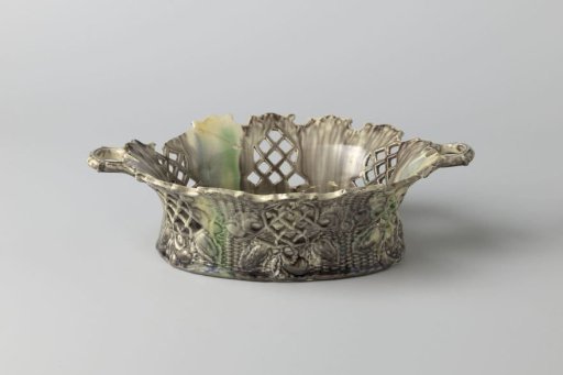 Basket of Multicolored Hard-Baked Earthenware; Staffordshire