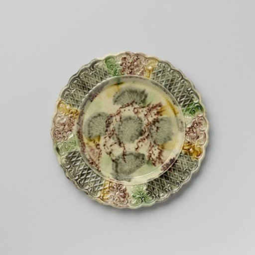 Plate of Multicolored Stoneware; Staffordshire.