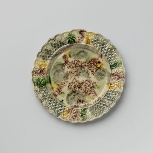 Plate of Multicolored Stoneware; Staffordshire.