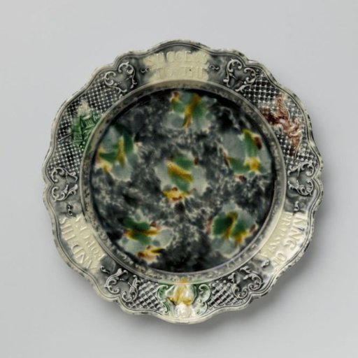 Round Plate of Hard-fired Earthenware; Staffordshire