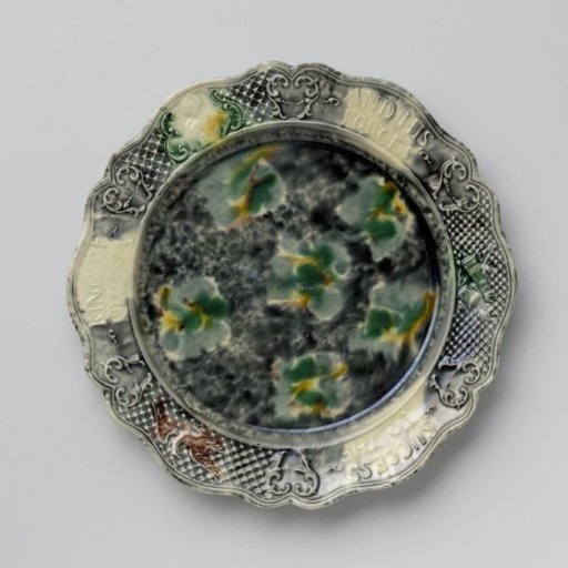 Round Plate of Hard-fired Earthenware; Staffordshire