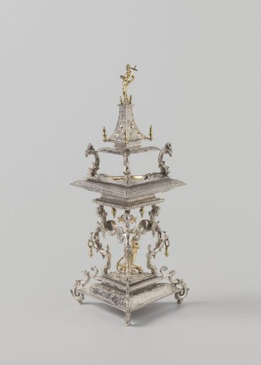 Design for a Triangular Salt Cellar, Crowned by the Personification of Hope