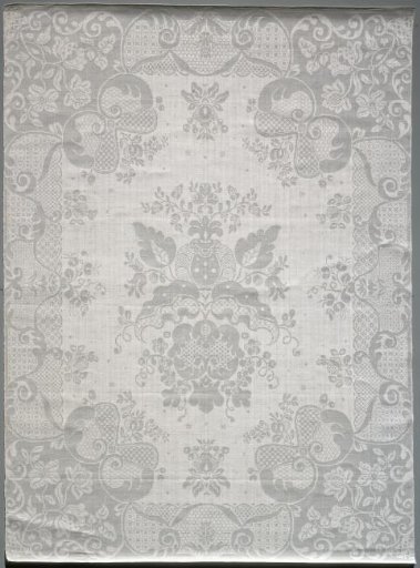 Linen damask napkin with a lace pattern