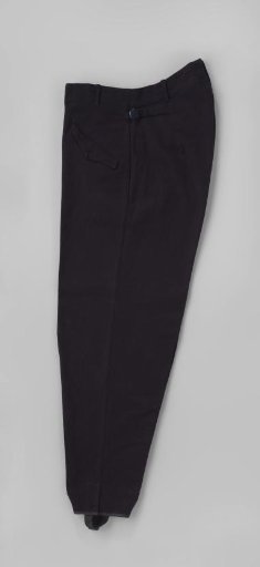Trousers of navy blue worsted wool, part of a sailor's suit