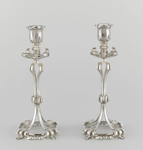 Set of two candlesticks, constructed from vines