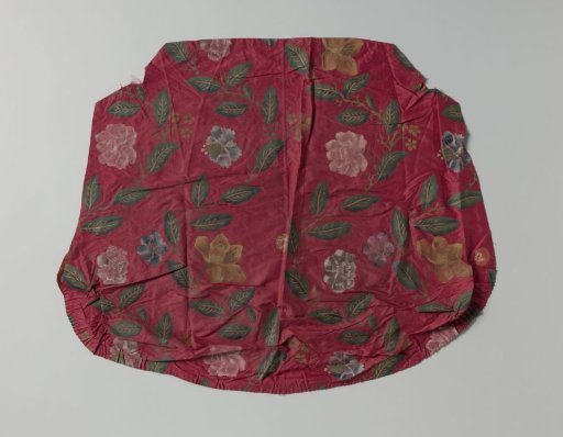 Cover for a chair seat, of printed silk
