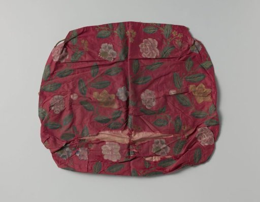 Cover for chair seat, of printed silk